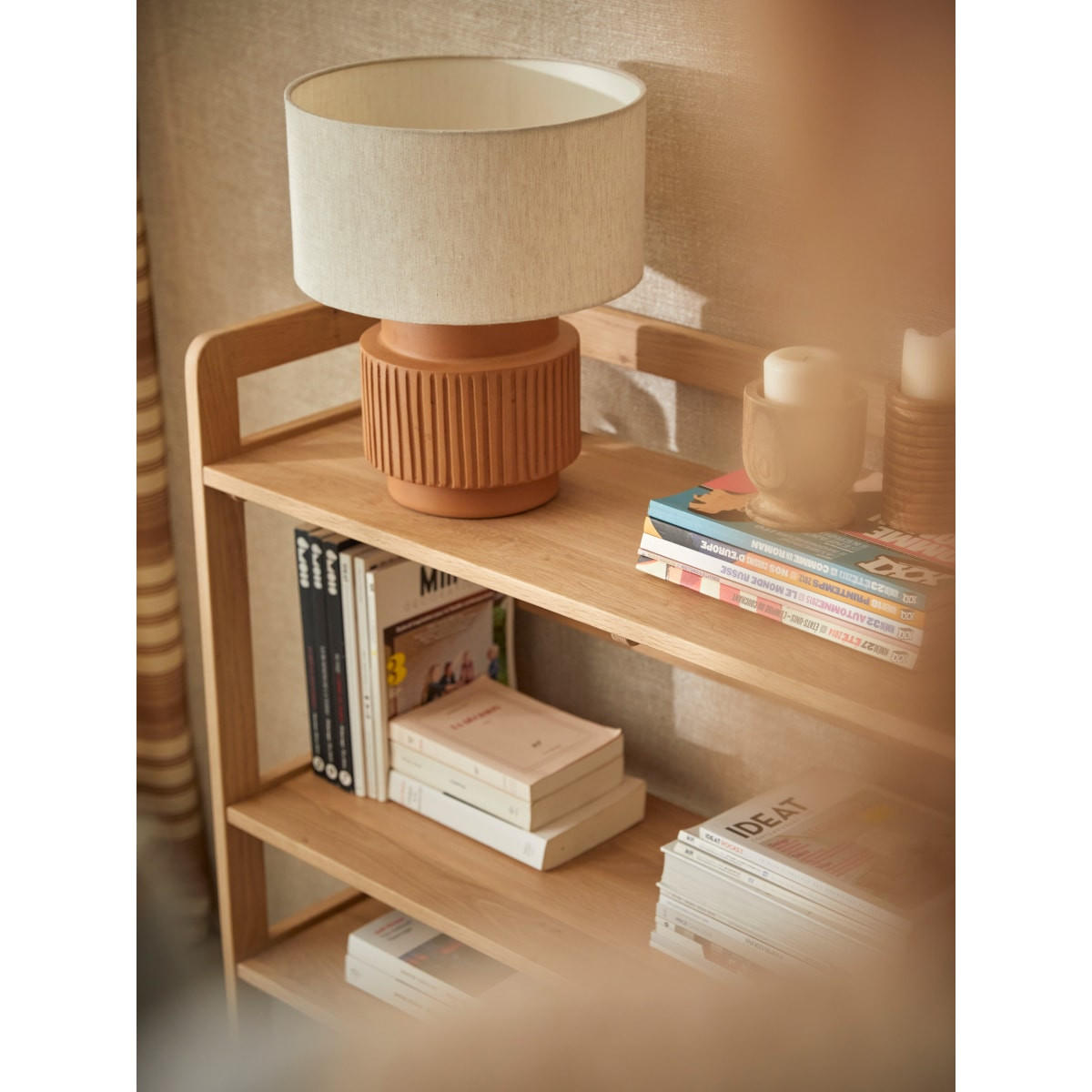 BÜCHERREGAL Esmée Natur aus Eiche - Naturfarben, Holz (110/105/35cm) - Tikamoon