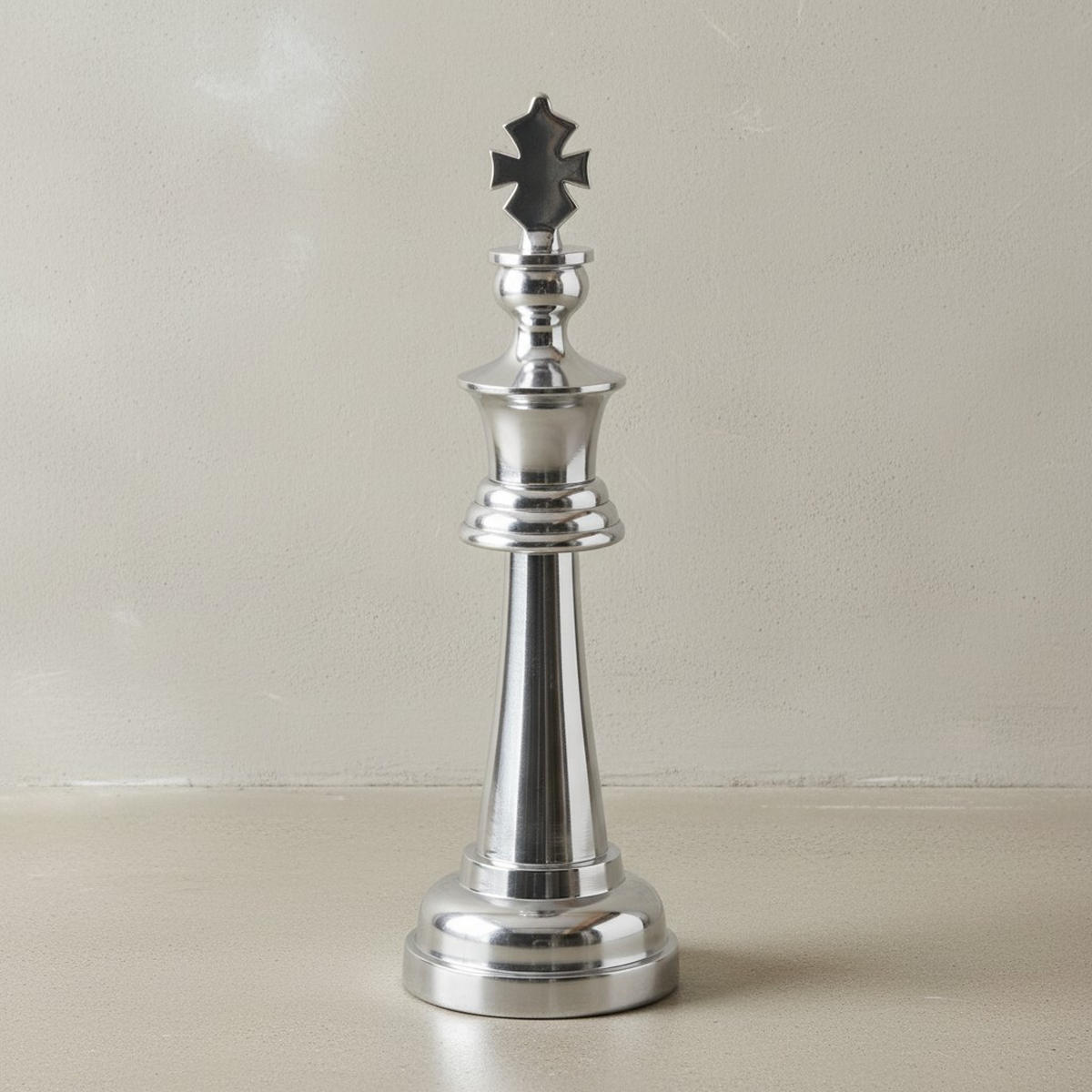 DEKOFIGUR Schachfigur Aluminium poliert 70 cm Silber - Silberfarben, Metall (22/70/22cm) - KADIMA DESIGN