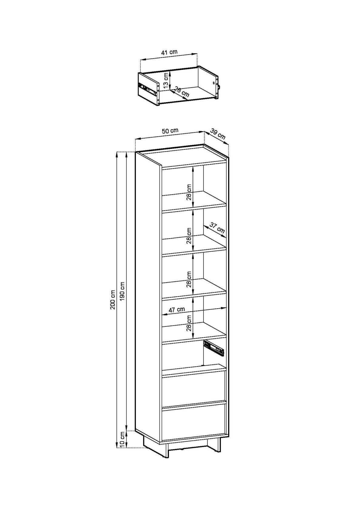 BÜCHERREGAL ZENITH 50/201/39 cm Wohnzimmerregal Hochschrank Regal Braun - Braun, Holzwerkstoff (50/201/39cm) - MASSENO