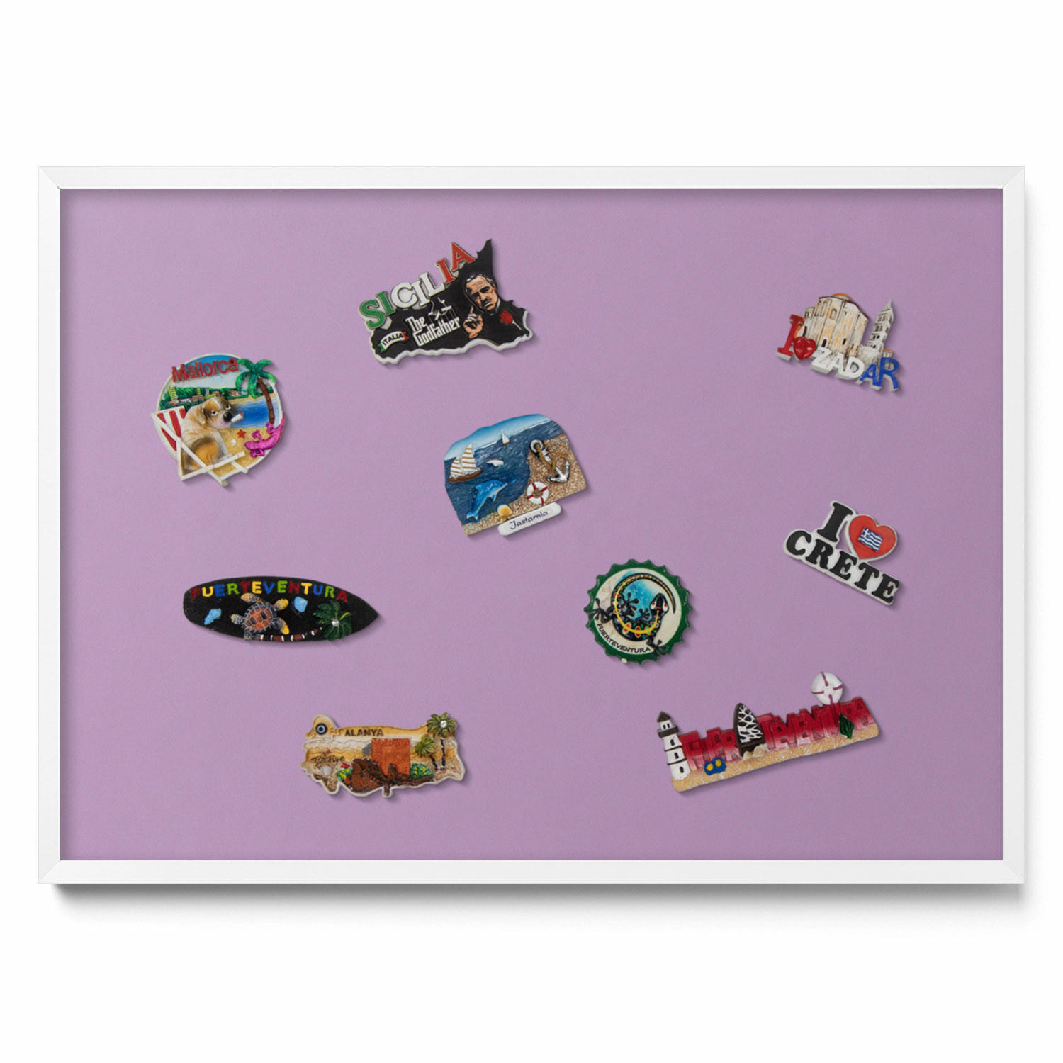 MAGNETTAFEL 70x50 cm Weißer Rahmen Pastelllila - Violett, Metall (70/50/0.4cm) - TULUP