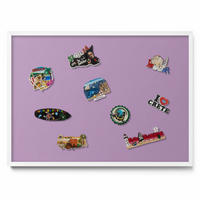 MAGNETTAFEL 70x50 cm Weißer Rahmen Pastelllila - Violett, Metall (70/50/0.4cm) - TULUP