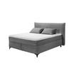 BOXSPRINGBETT 180x200 – Breitcord, Duo 7-Zonen-Tonnentaschen-Federkernmatratze, H3/H4, HR-Lux-Topper - Dunkelgrau/Salbeigrün, Holz/Holzwerkstoff (180/200cm) - ed exciting design