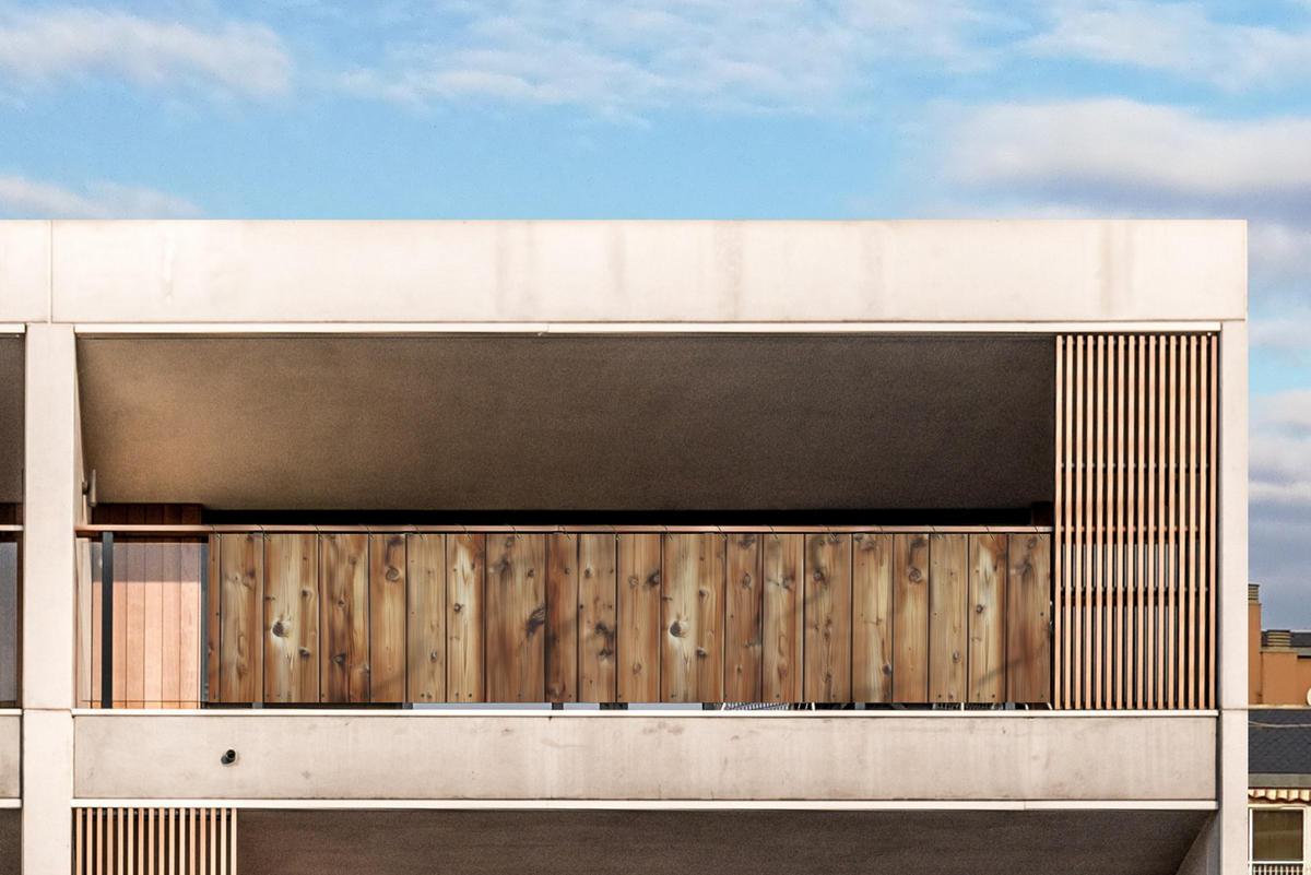 BALKON-SICHTSCHUTZ Holz - Regale - Braun - Buchefarben, Kunststoff (500/110cm) - MuchoWow