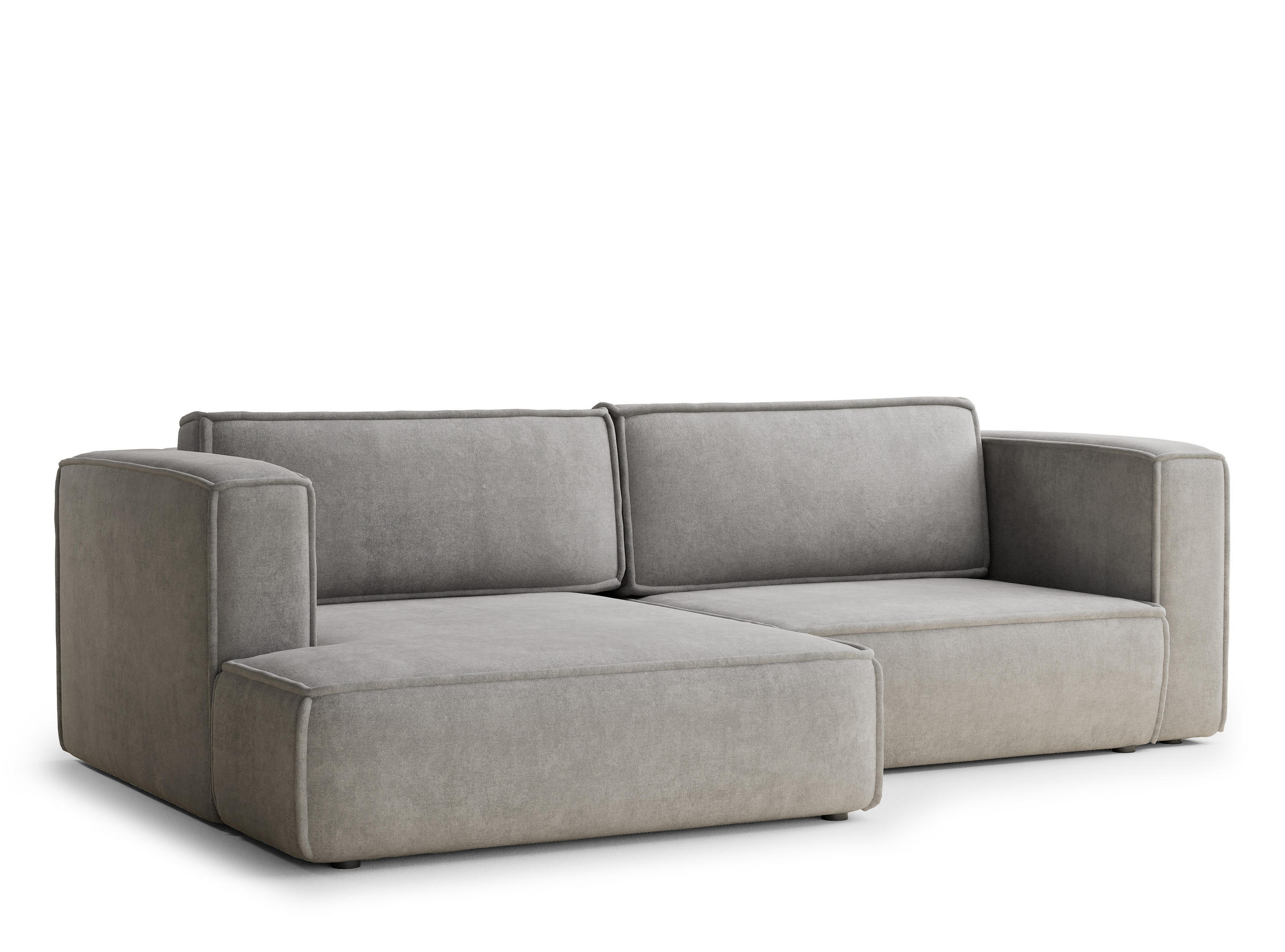 ECKSOFA MIT SCHLAFFUNKTION Velto Beige grau Webstoff - Greige/Schwarz, Holz/Holzwerkstoff (152/250cm) - Maison de Reve
