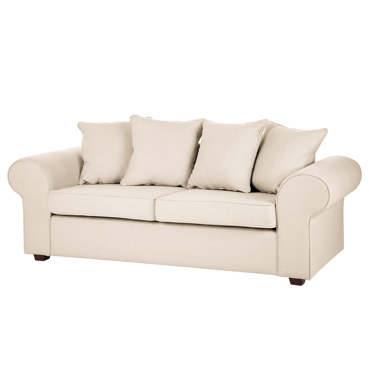 3-SITZER SOFA - Webstoff - Beige, Textil (217/84/90cm) - home24