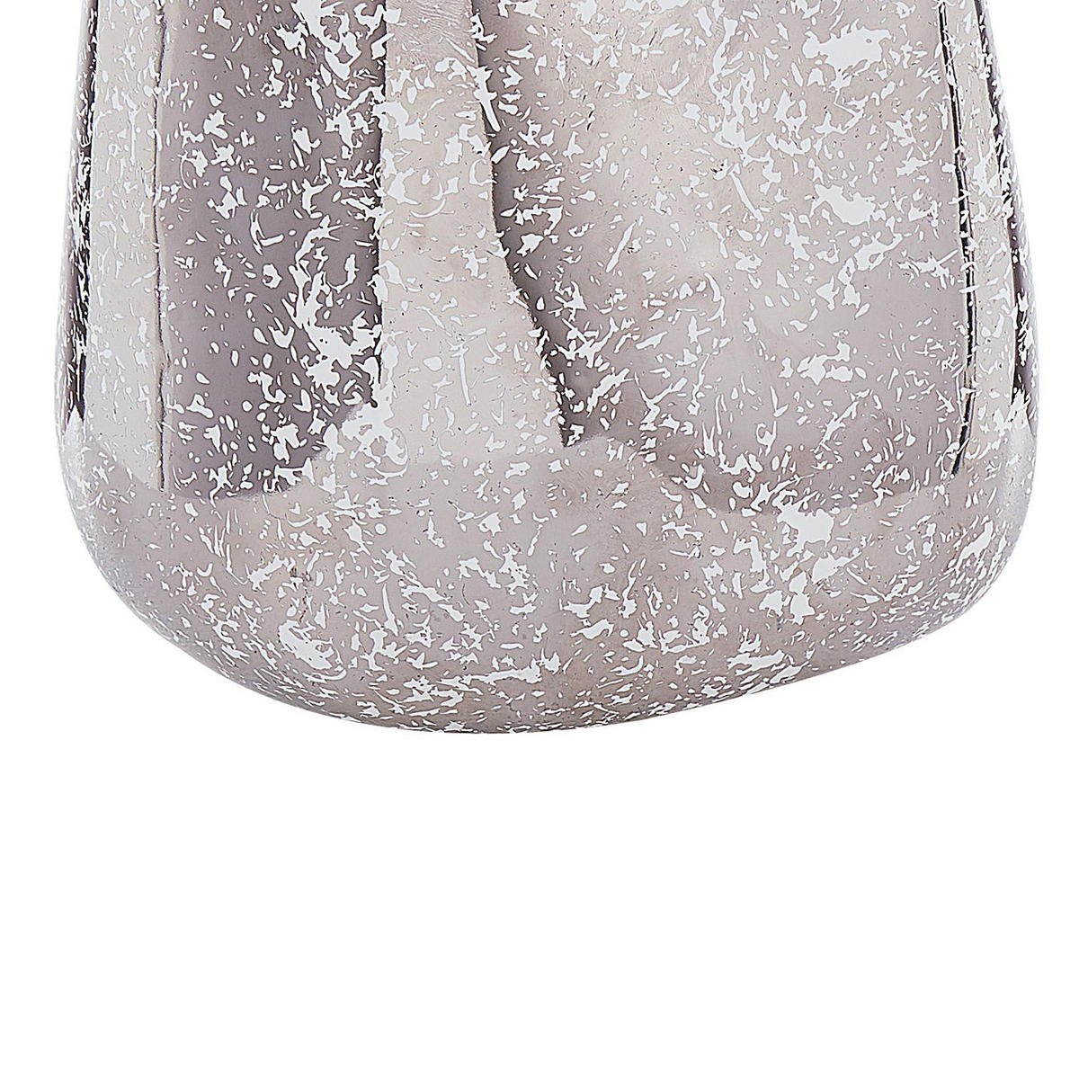 DEKOVASE Steinzeug silber Cirta - Silberfarben, Stein (20cm) - Beliani