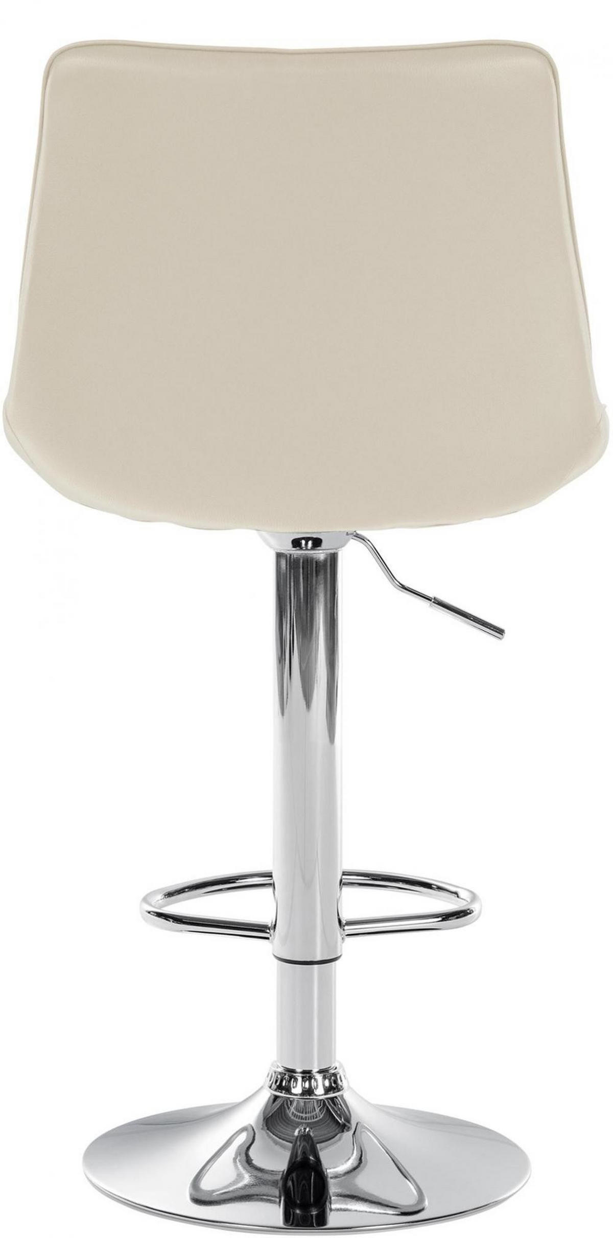 BARHOCKER Lederlook creme - Chromfarben/Creme, Textil/Metall (49.5/91/50cm) - CLP