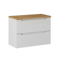 WASCHTISCHUNTERSCHRANK 80.4cm Riva Weiß und Holz - Weiß, Holzwerkstoff (80.4/59/40cm) - Petits-meubles