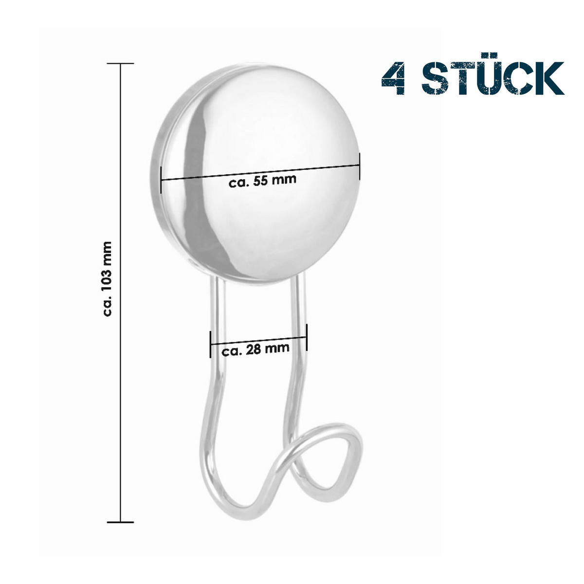 MULTIFUNKTIONSHAKEN 4er Set MOON-LOC - Edelstahlfarben, Metall (5.5/10.3/4cm) - bremermann