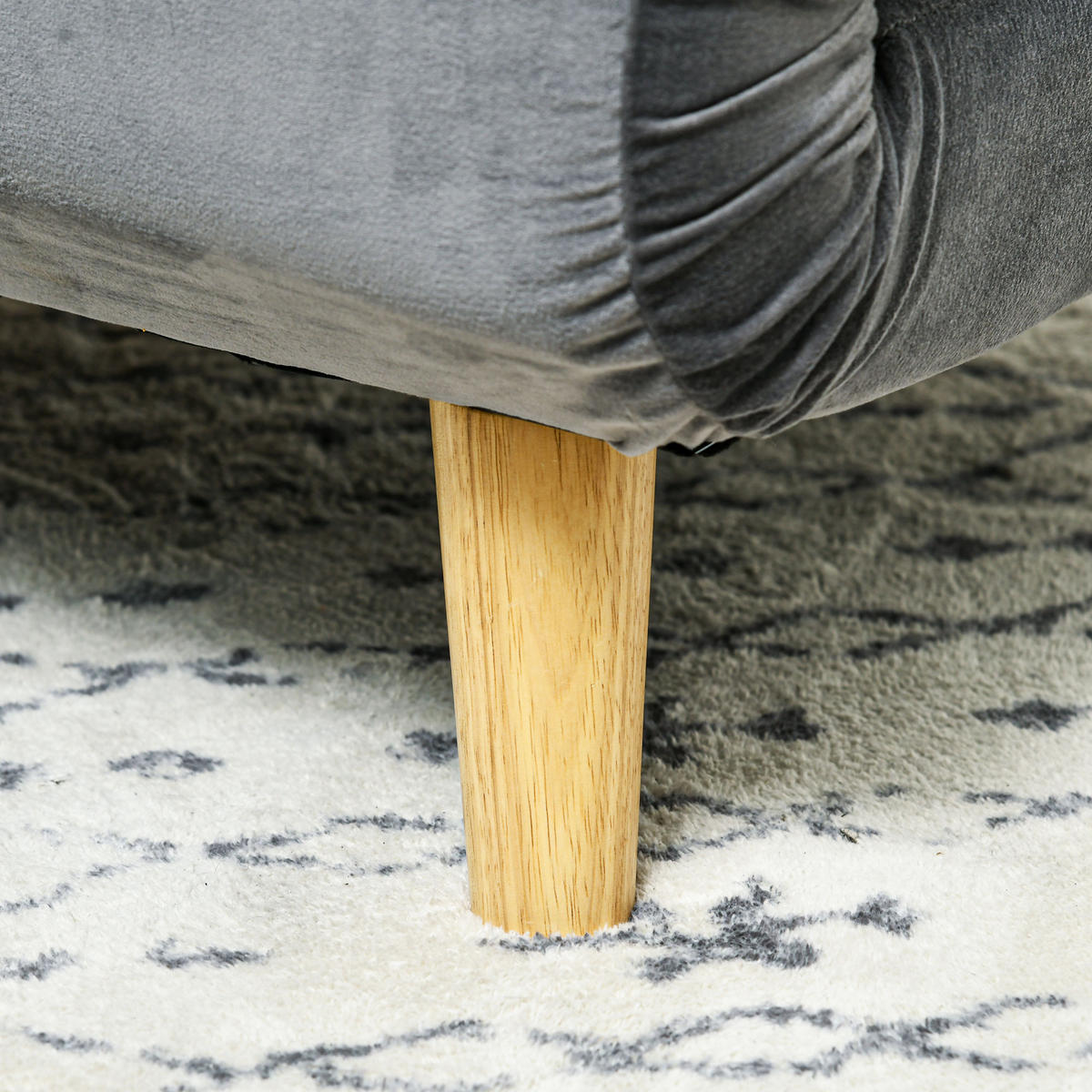 SCHLAFSESSEL, Samt, Gummiholz, Grau - Grau, Textil (78/79/72cm) - HOMCOM