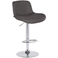 BARHOCKER Stoff dunkelgrau - Chromfarben/Dunkelgrau, Textil/Metall (50/85/50cm) - CLP