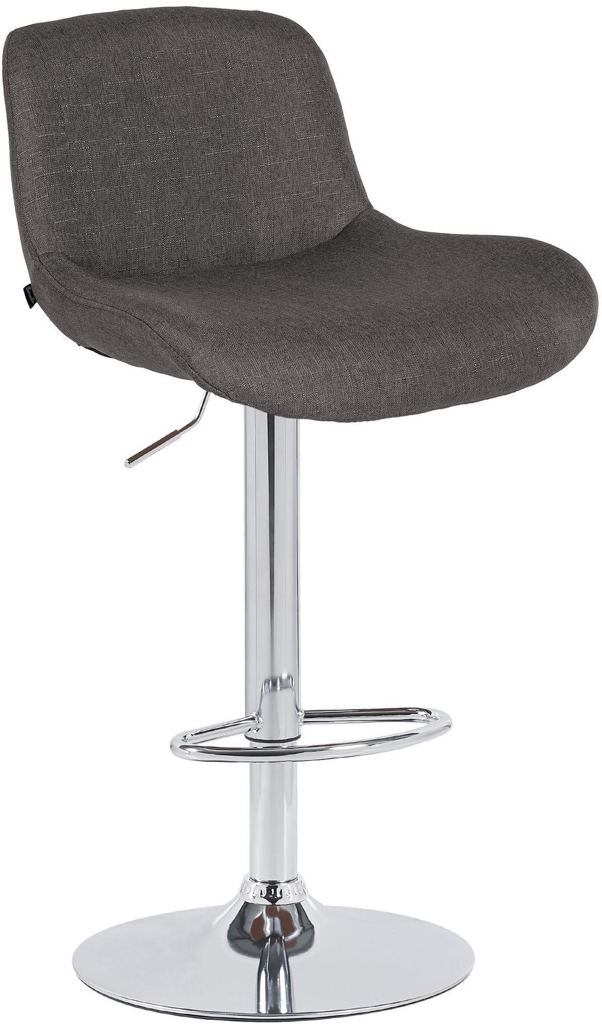 BARHOCKER Stoff dunkelgrau - Chromfarben/Dunkelgrau, Textil/Metall (50/85/50cm) - CLP