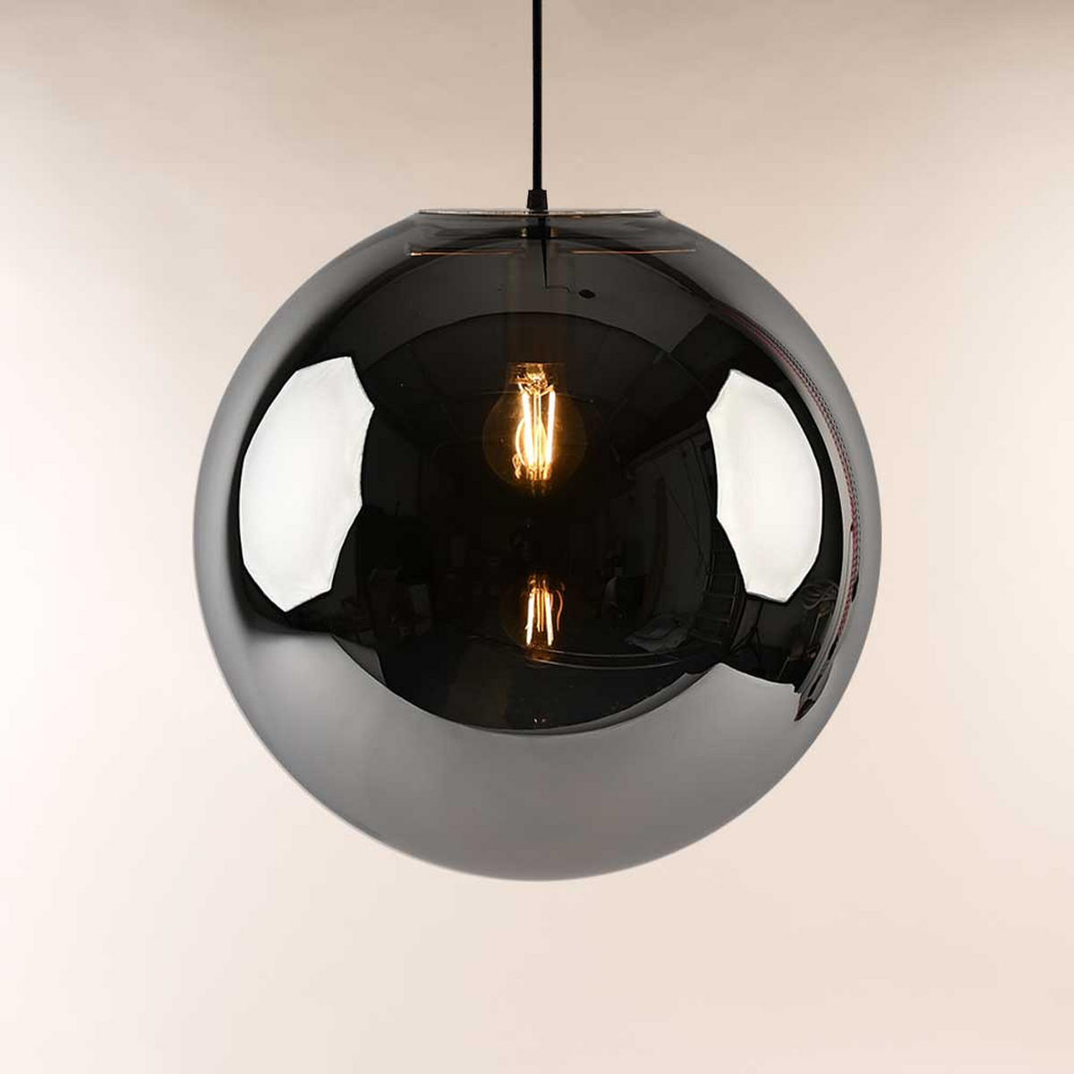 GALERIELAMPE Orb 5m Abhängung Gold/Rauch Ø 40cm - Goldfarben, Glas (40/40/40cm) - s.luce