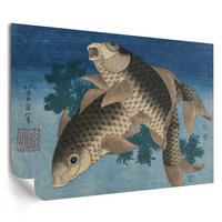 POSTER - 84x59 cm (A1) - Hokusai - Karpfen im Seetang - Blau, Textil (84/59.4/0.1cm) - TULUP
