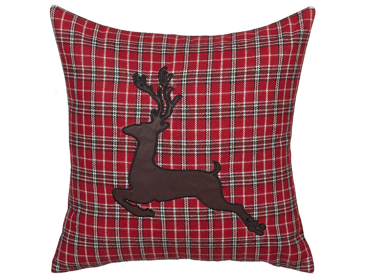 DEKOKISSEN 2er-Set Dunkelrot 45/45 cm Comet - Dunkelrot, Textil (45/45cm) - Beliani