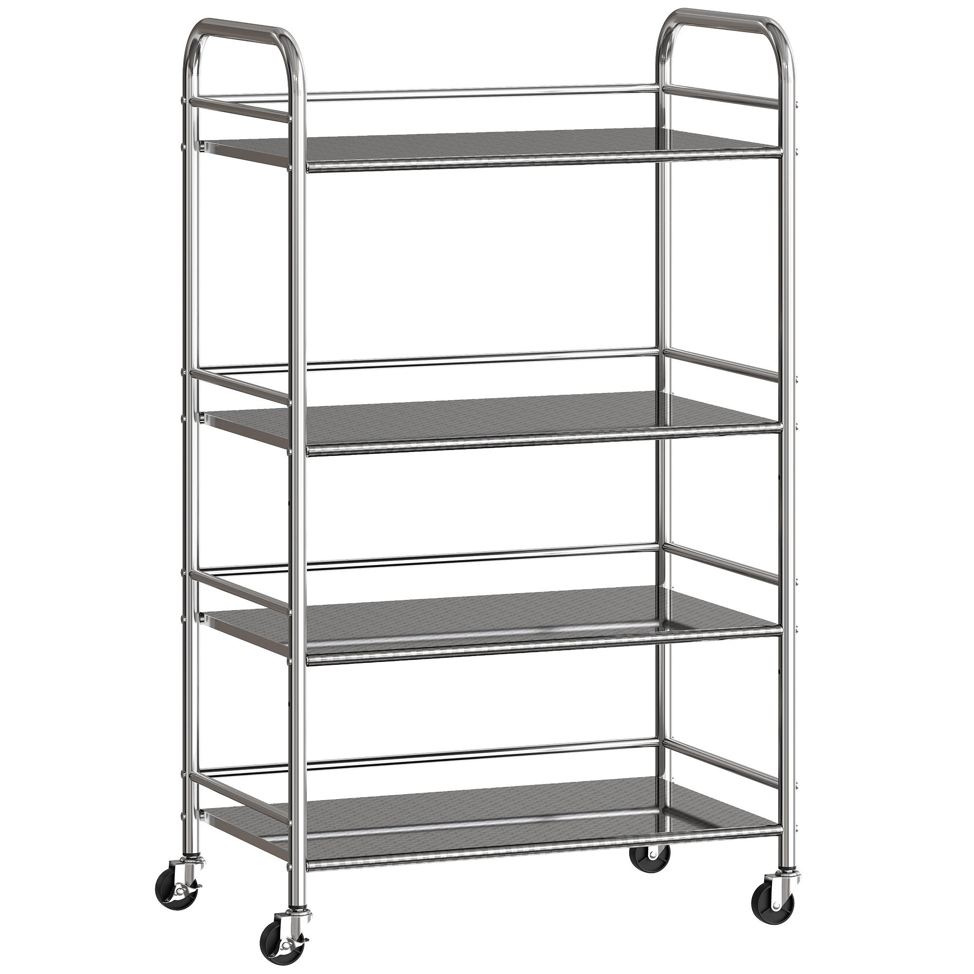 SERVIERWAGEN Edelstahl Silber - Silberfarben, Metall (35/100/60cm) - HOMCOM