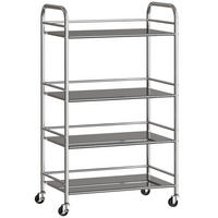SERVIERWAGEN Edelstahl Silber - Silberfarben, Metall (35/100/60cm) - HOMCOM