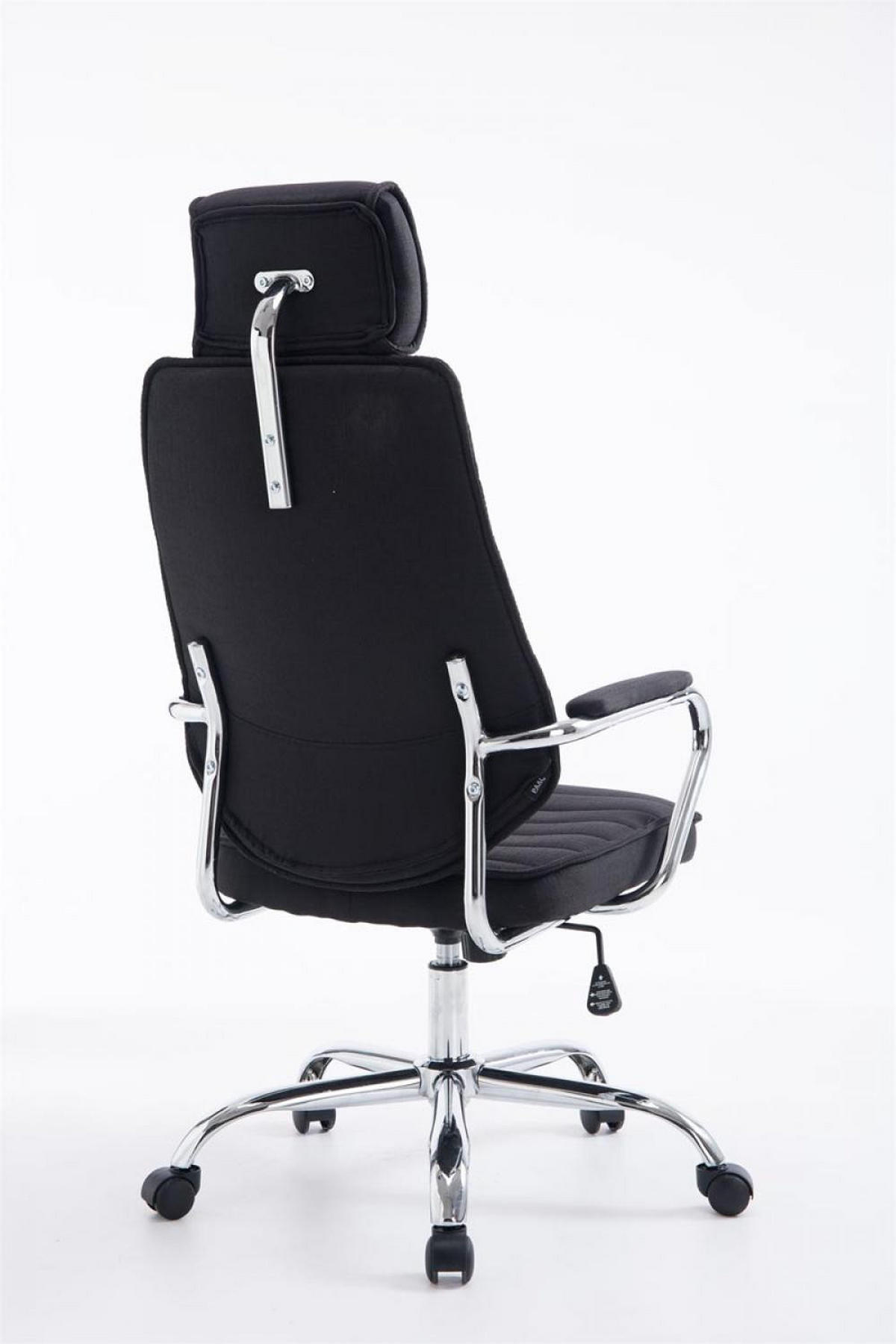 CHEFSESSEL Stoff schwarz - Chromfarben/Schwarz, Textil/Metall (60/117/67cm) - CLP