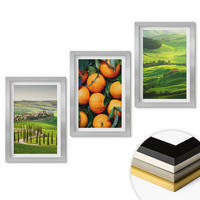 WANDBILDER 3er Set - 20x30 cm Silberner Rahmen - Italienische Landschaft mit Orangen - Silberfarben, Kunststoff (20/30cm) - ArtPrintCave