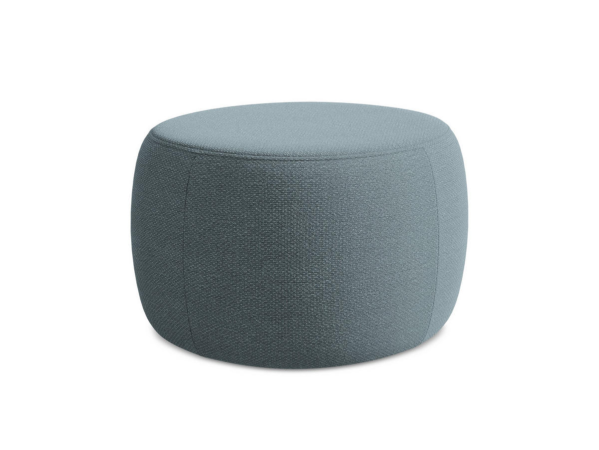 POUF Bouclé Stoff Blau - Blau/Blaugrau, Kunststoff/Textil (76/44/67cm) - Makamii