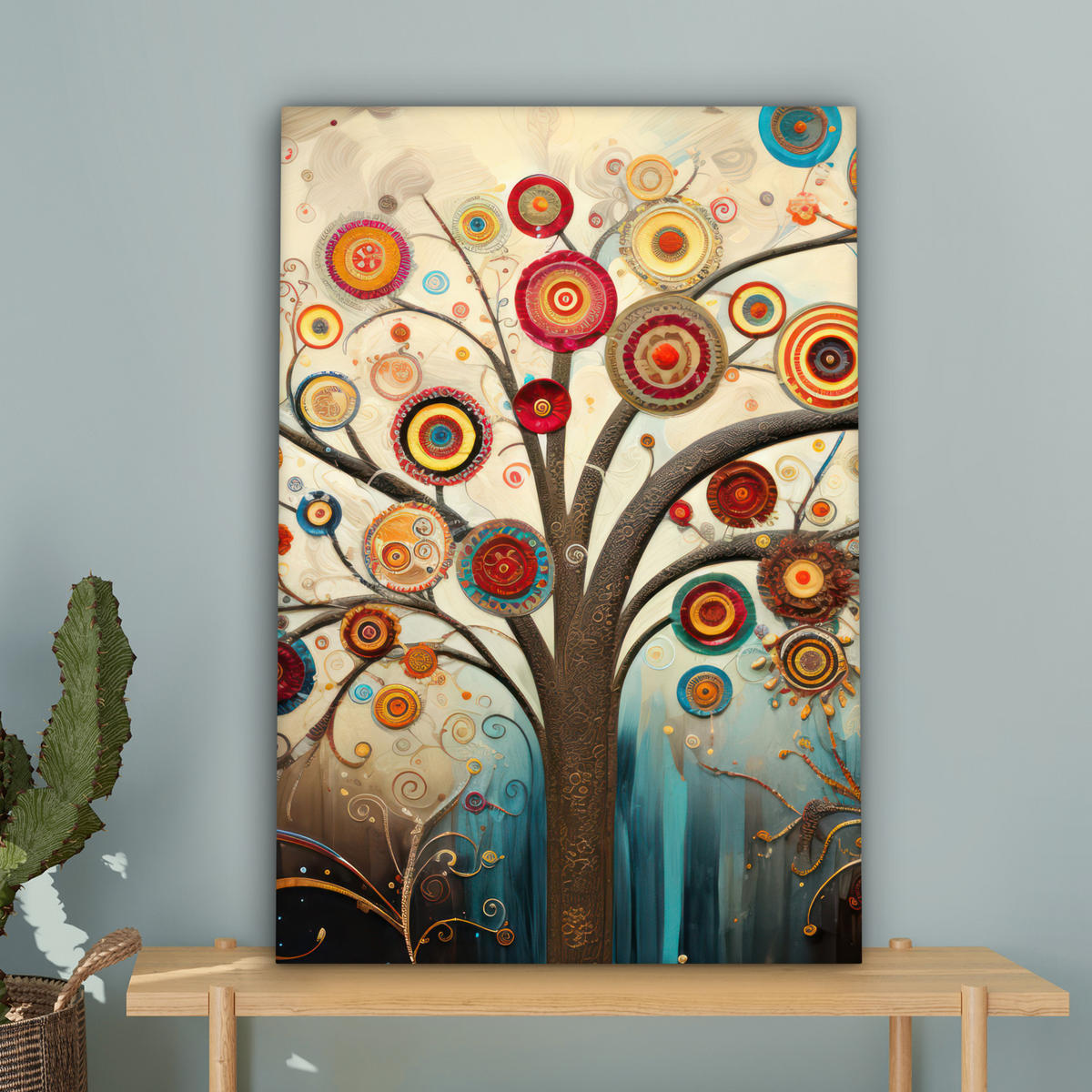 LEINWANDBILD Baum - Baum des Lebens - Farbe 60x90 cm - Braun, Textil (60/90cm) - MuchoWow