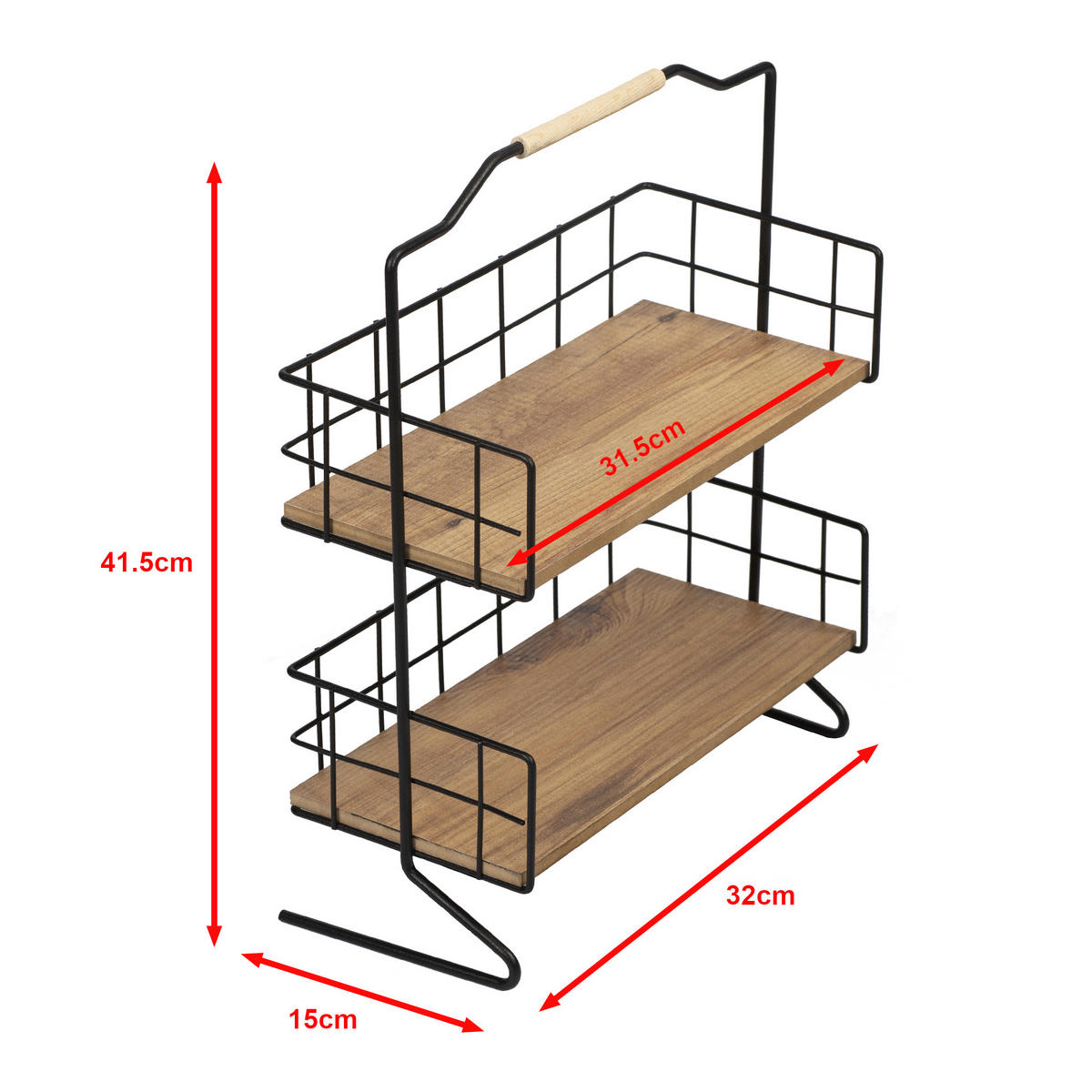 TISCHREGAL Sallingsund - Schwarz/Braun, Holzwerkstoff/Metall (32/41.5/15cm) - [en.casa]