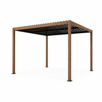 PERGOLA Rhodes Braun 3 x 3 m Aus Aluminium - Braun, Metall (300/236/300cm) - Concept Usine