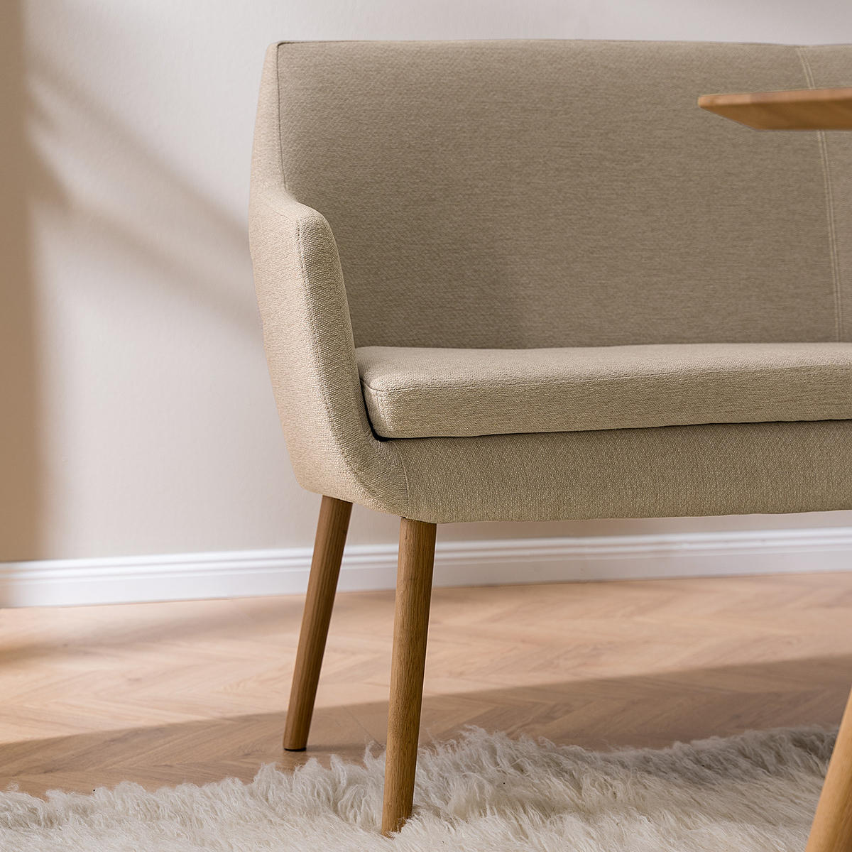 KÜCHENSOFA - Eichefarben/Beige, Eichenholz/Holz (159/86/56cm) - home24
