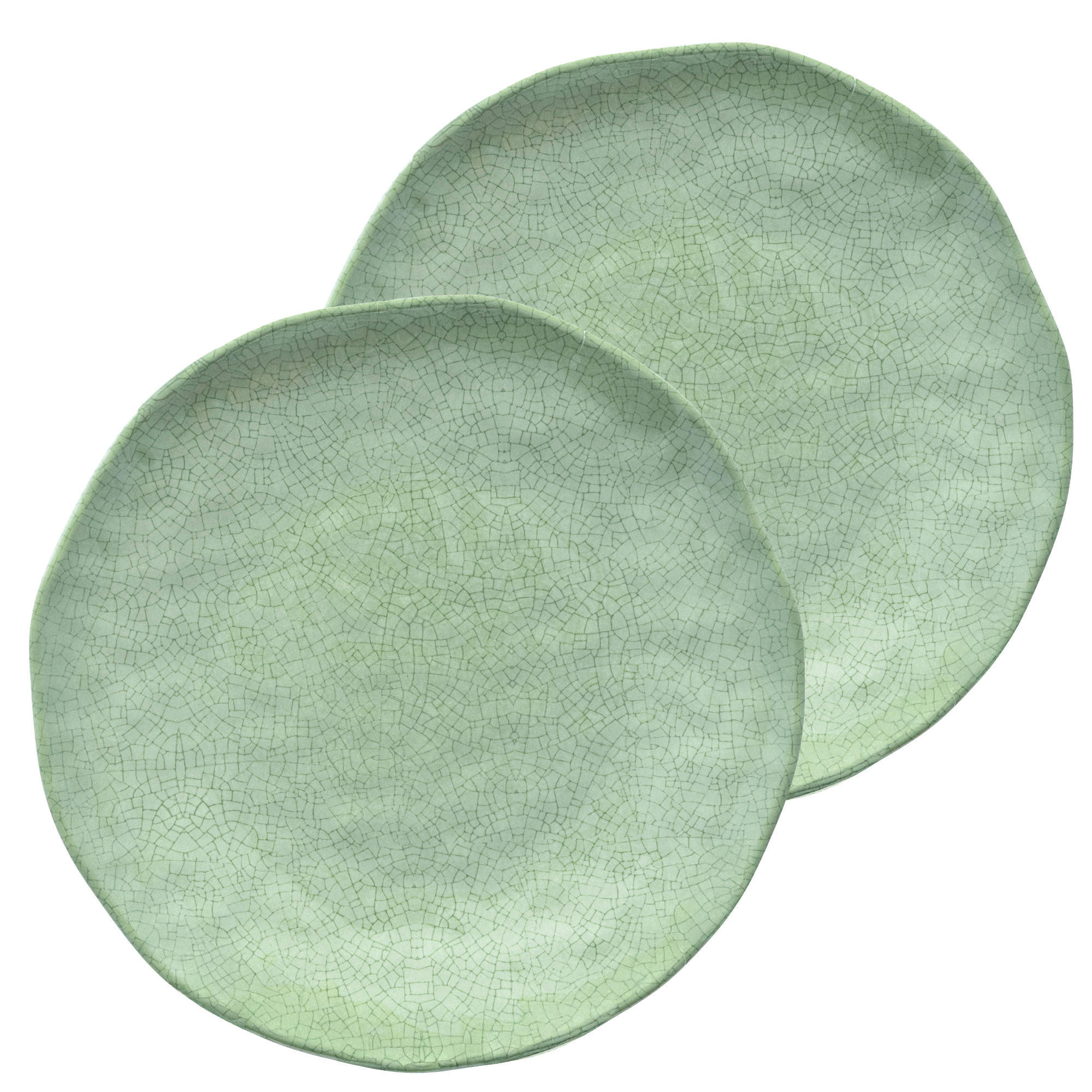 FRÜHSTÜCKSTELLER / Dessertteller Ø 21 cm Atmosfera grün Set mit 2 Stück - Salbeigrün, Keramik (21cm) - Rose & Tulipani