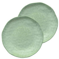 FRÜHSTÜCKSTELLER / Dessertteller Ø 21 cm Atmosfera grün Set mit 2 Stück - Salbeigrün, Keramik (21cm) - Rose & Tulipani