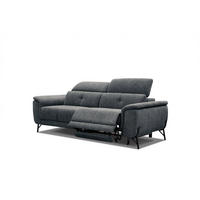 SOFA AVENA 3-Sitzer mit 1 Relaxfunktion, dunkelgrau - Dunkelgrau, Holzwerkstoff/Textil (204/80/108cm) - Courtois Laville