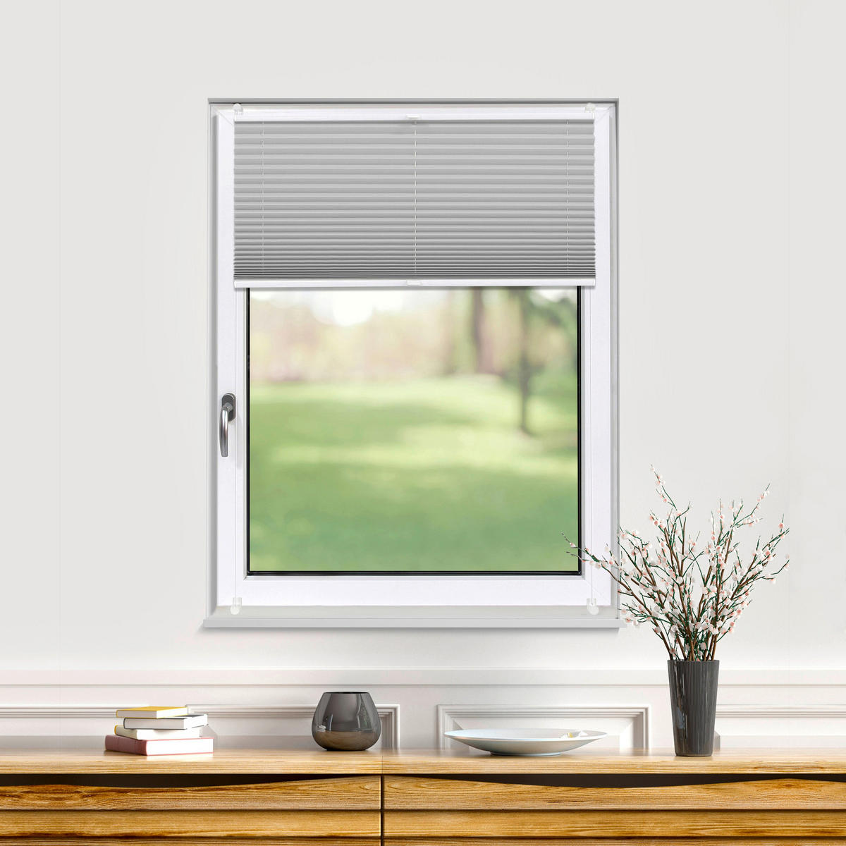 PLISSEE Thermo Basic 75 x 210cm Klemmfix ohne Bohren - Silberfarben, Textil (75/210/210cm) - Deco-Raum