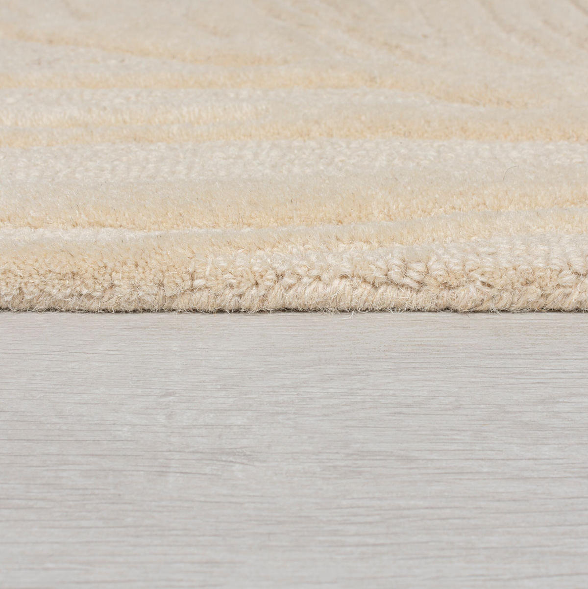 WOLLTEPPICH Blatt-Design, handgetuftet LEVEN LEE, Beige 200x290 cm - Beige, Textil (200/290cm) - KADIMA DESIGN