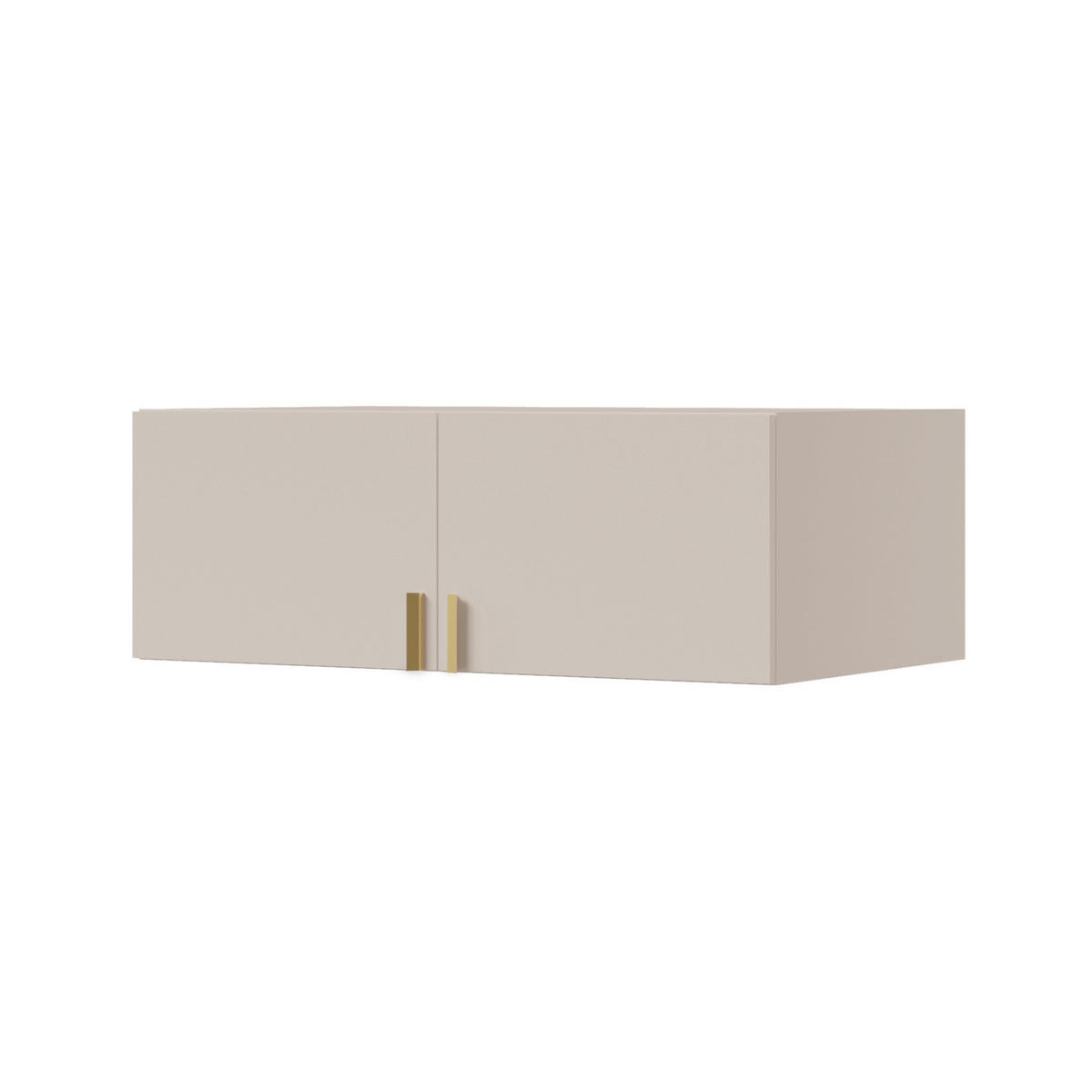 AUFSATZ für Schrank Napoli 2D 100 Kaschmir (schwarzer oder goldener Griff) - Kaschmir/Silberfarben, Holzwerkstoff/Kunststoff (100/35/60cm) - mzm24