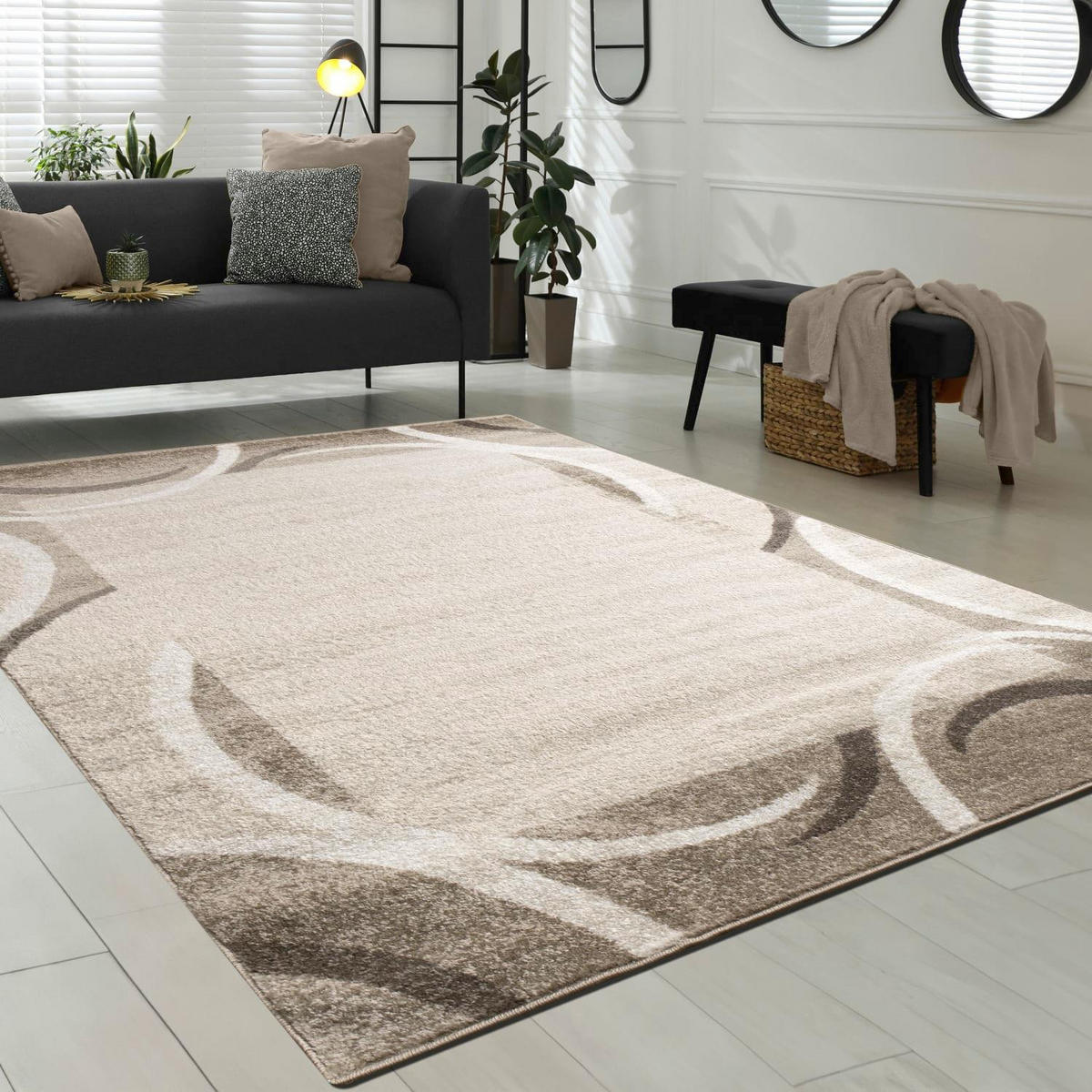 KURZFLOR-TEPPICH SINAI 059 BRAUN 60X100 - Braun, Kunststoff (60/100cm) - Paco Home