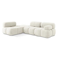 ECKSOFA Links Chenille Stoff Weiß - Pink/Schwarz, Kunststoff/Textil (190/285cm) - LaMiaSofa