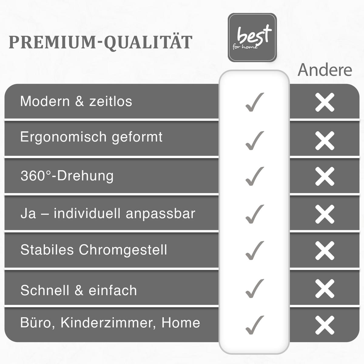BÜRODREHSTUHL Grau, Höhenverstellbar, Rollen, Ohne Armlehnen, Ergonomisch Für Home Office Und Schlafzimmer - Grau, Textil (51/94/58cm) - Best For Home