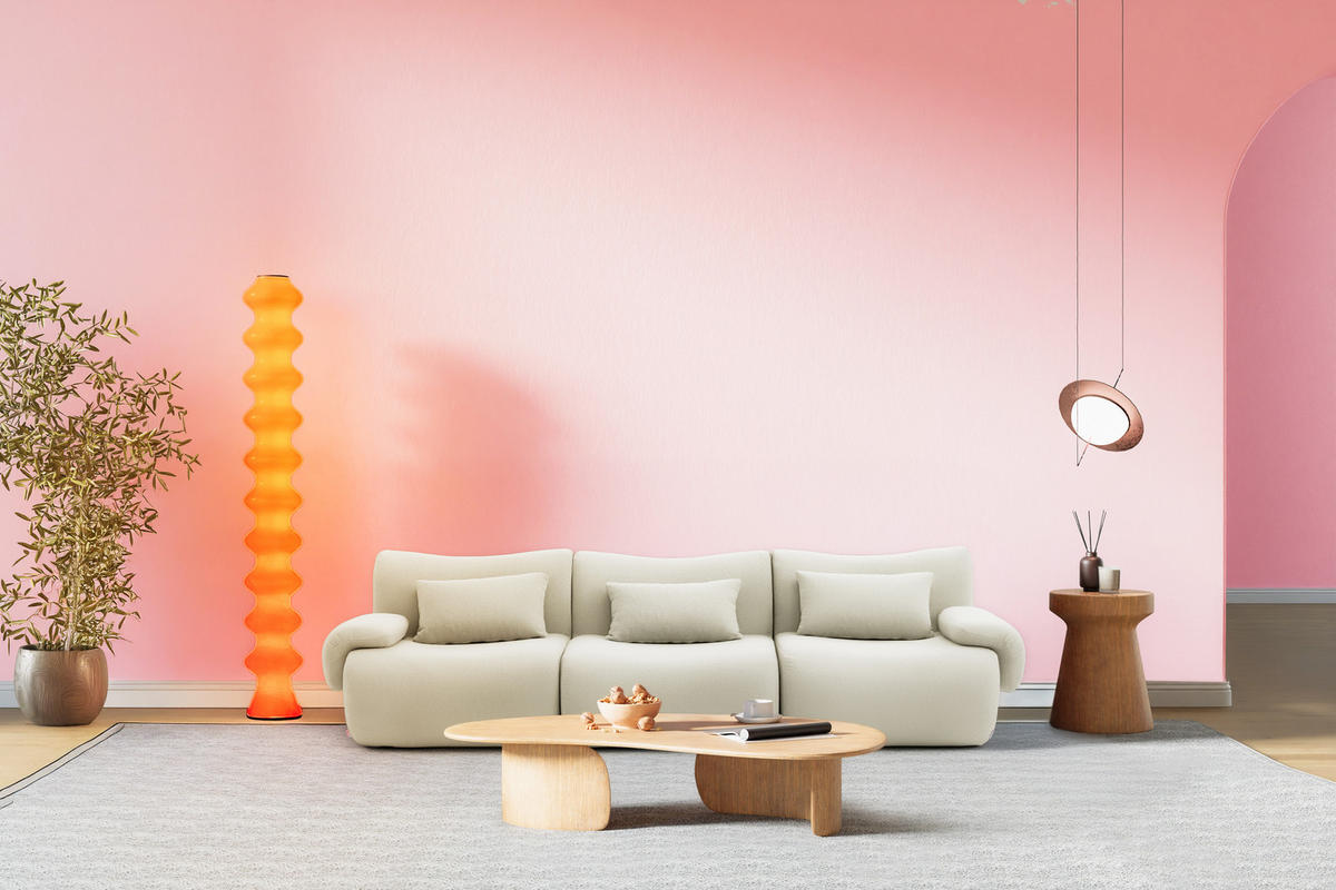 3-SITZER-SOFA Bouclé-Stoff Cremebeige - Beige, Textil (281/73/95cm) - MILYsofa