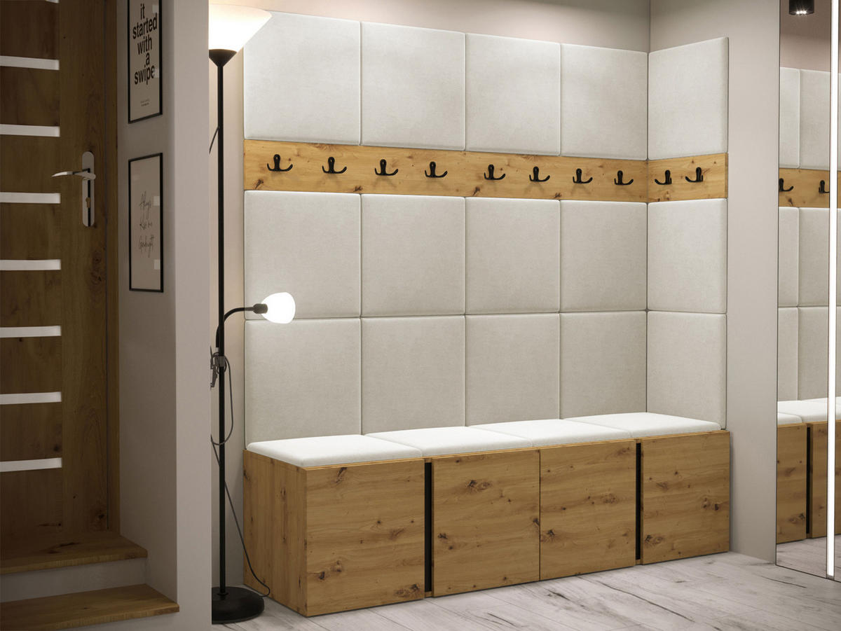 GARDEROBEN-SET Orion II - Beige/Eiche Artisan, Holzwerkstoff/Kunststoff (168/186/46cm) - MIRJAN24