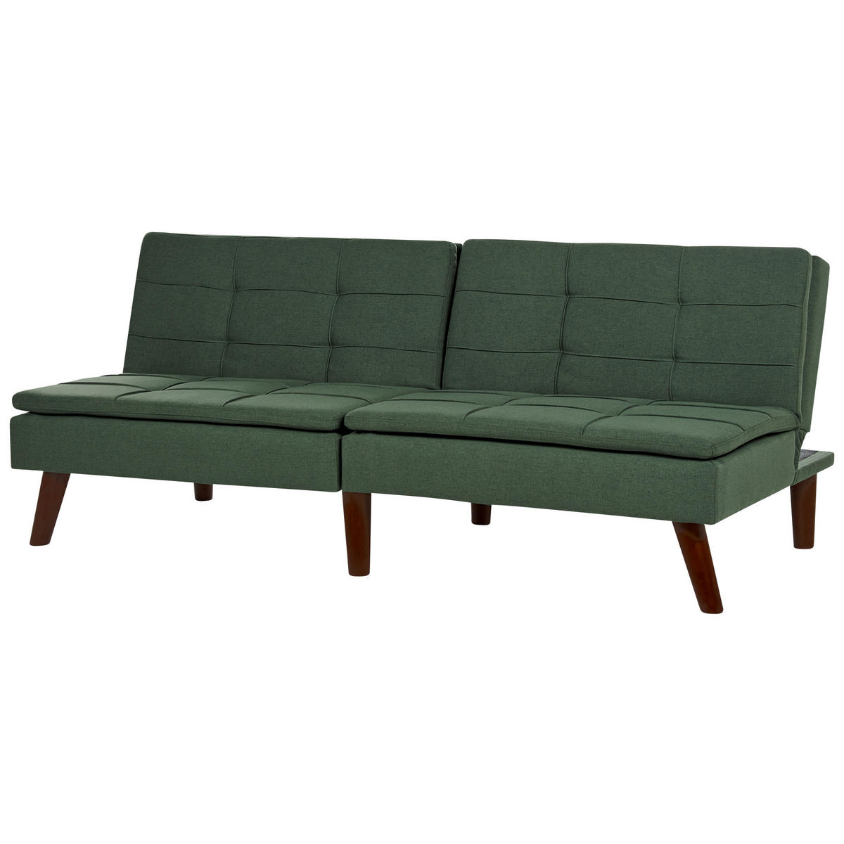 3-SITZER-SCHLAFSOFA dunkelgrün/dunkelbraun Ronne - Dunkelbraun/Grün, Textil (180/76/83cm) - Beliani