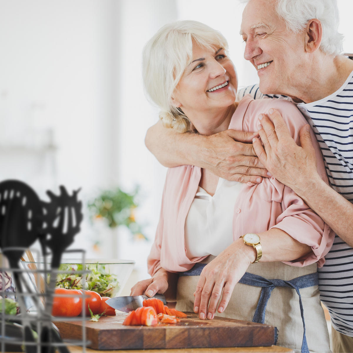 KÜCHENUTENSILIENHALTER - Silberfarben, Metall (15/22.5/15cm) - Relaxdays