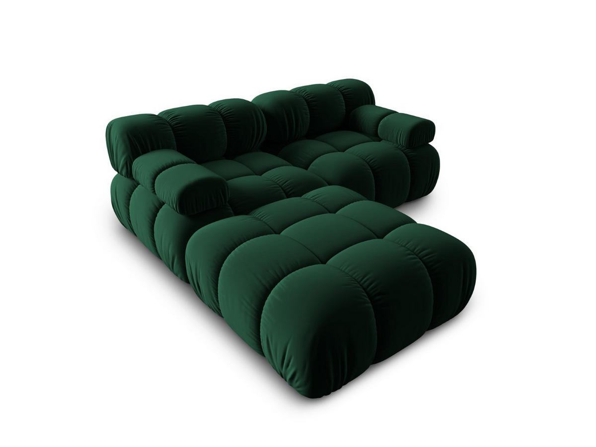 MODULARES-SOFA Bellis aus Samt flaschengrün 3 Sitzplätze - Grün, Textil (188/63/188cm) - Micadoni