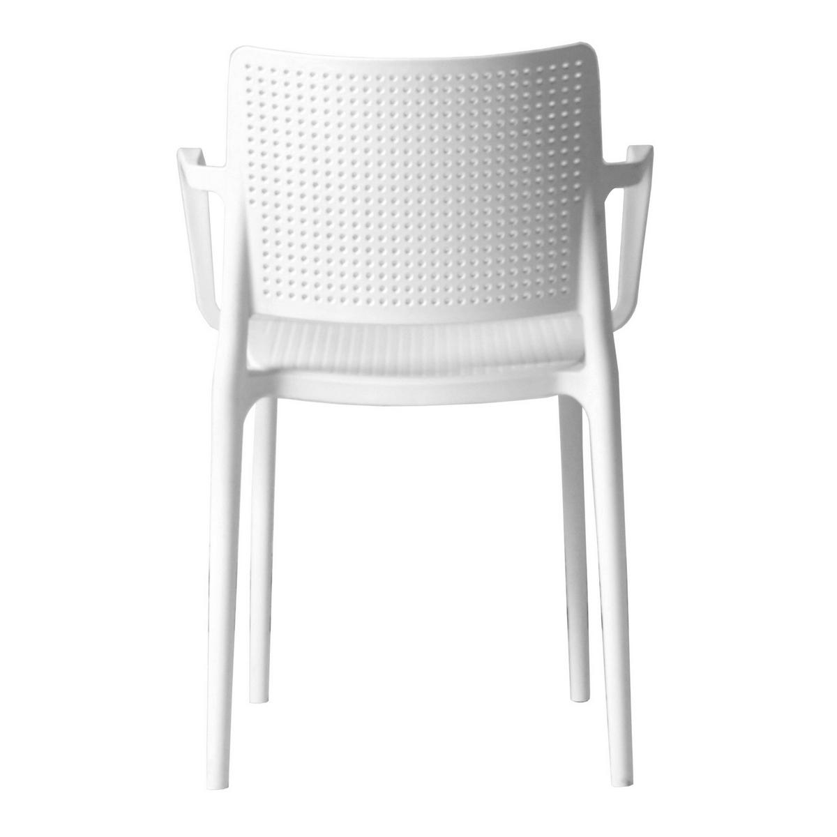 GARTENSTÜHLE 4-tlg., Weiß - Weiß, Textil (42/80/55cm) - Oviala