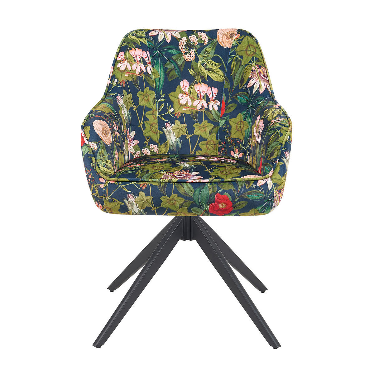 ARMLEHNSTUHL ARVIT - Multicolor/Schwarz, Textil/Metall (58/87/61cm) - B&D Home