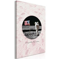 KUNSTDRUCK Rosa 40/60 cm - Pink/Schwarz, Textil (40/60cm) - KUNSTLOFT