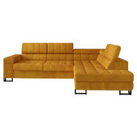 ECKSOFA Laris, Seite: Rechts - Currygelb/Schwarz, Holz/Textil (271/203cm) - MIRJAN24