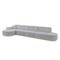 ECKSOFA Ottomane Links MARI-L3-v1 - 413x171x83 cm Grau Cord - Grau, Holzwerkstoff/Textil (413/171cm) - ALTDECOR