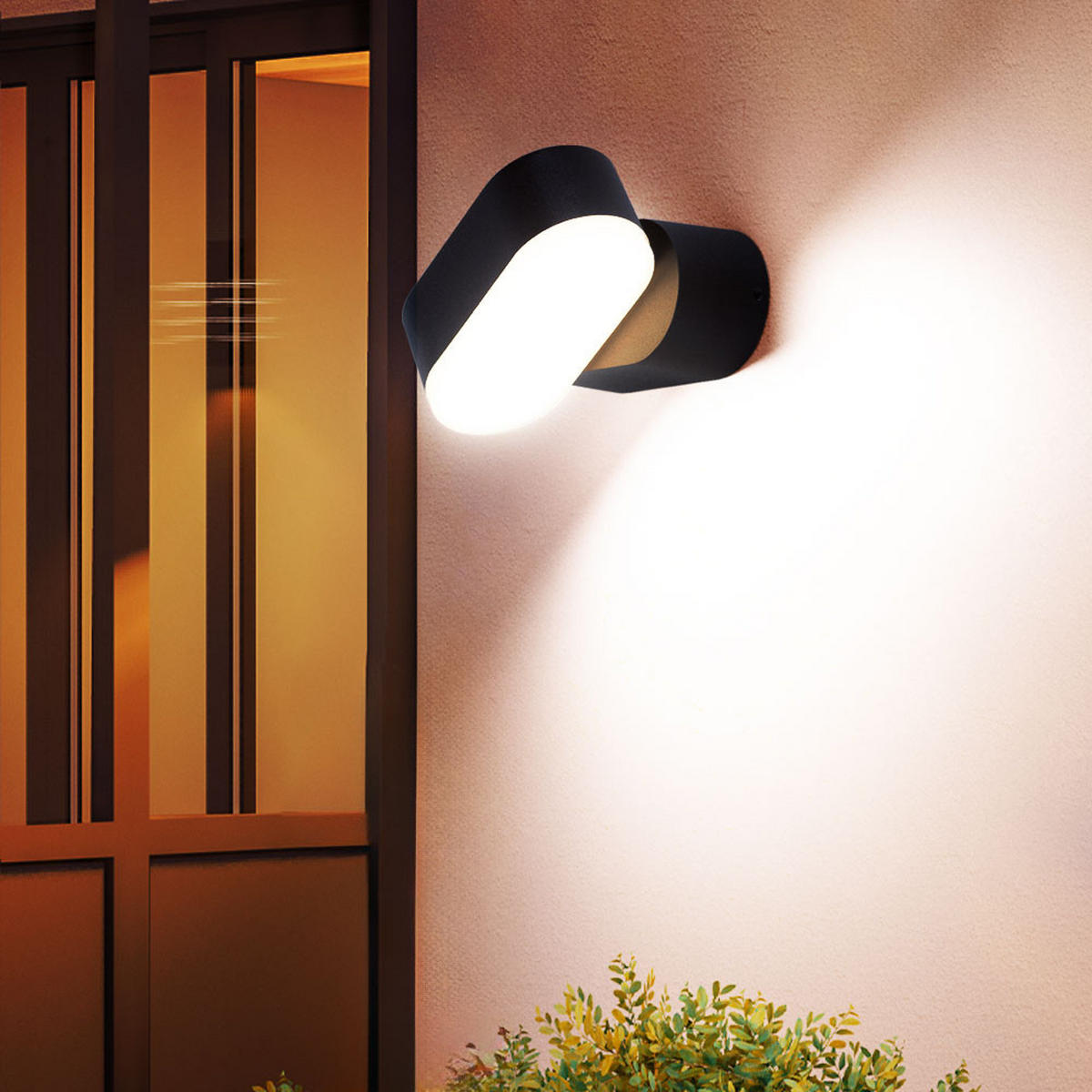 LED AUSSENLEUCHTE Aluminium Schwarz 2er Set - Schwarz, Kunststoff/Metall (11/9.7/9.6cm)