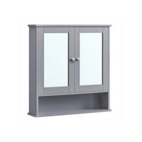 SPIEGELSCHRANK LUSAKA - Grau, Holzwerkstoff (56.5/58.5/13cm) - Hansiro