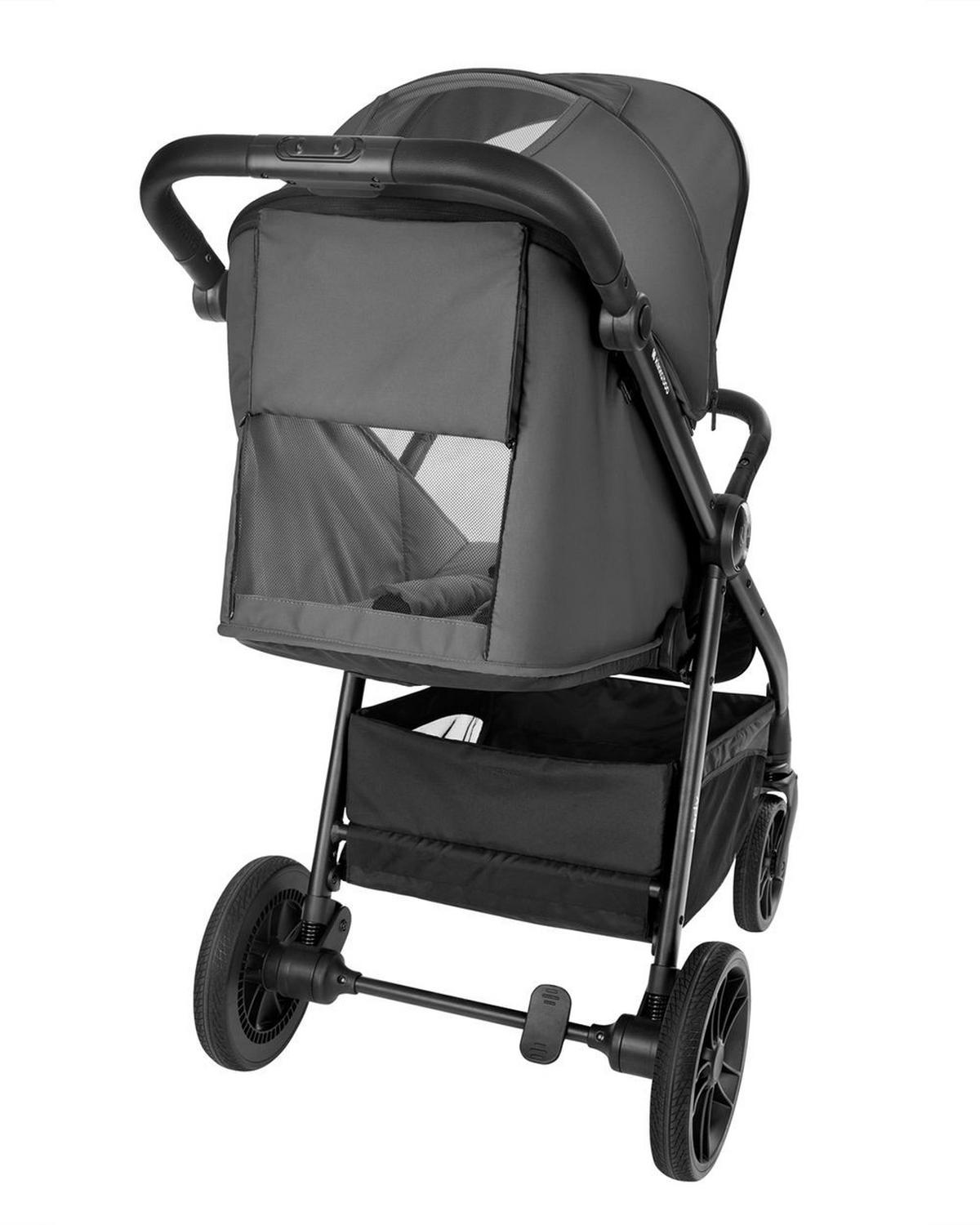 BUGGY Jody grau PU-Räder, Federung, Hinterradbremse, kompakt faltbar, 5-Punkt-Gurt - Grau, Metall (89/54/105cm) - Kikka boo